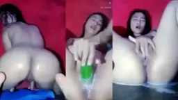 Imel Masturbasi Dengan Mentimun Besar Hingga Muncrat Deras